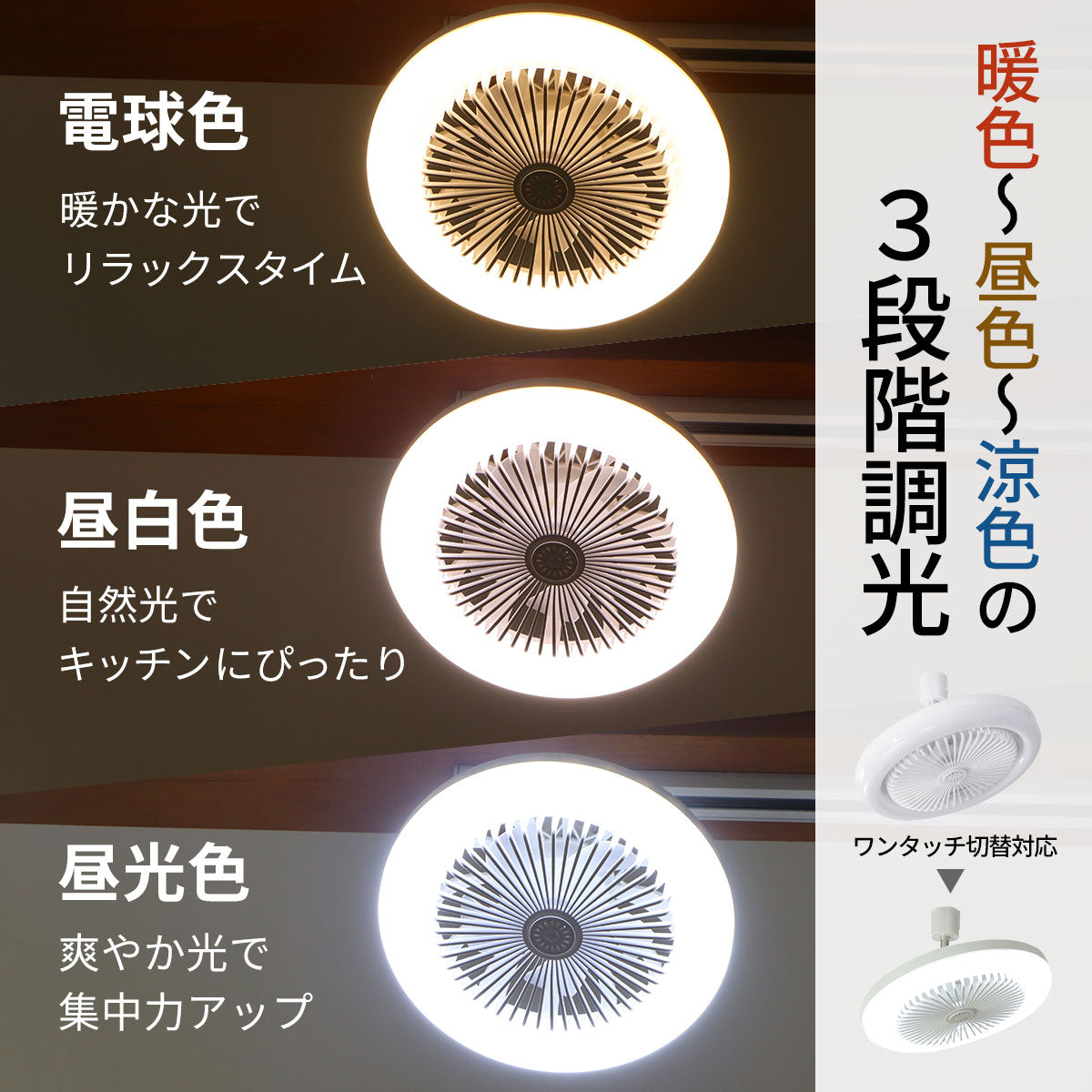 【ダクトレール用】LEDファンライト 扇風機 サーキュレーター DCモーター 照明 リモコン タイマー機能 省エネ 無階段調色/調光 DLF-100W