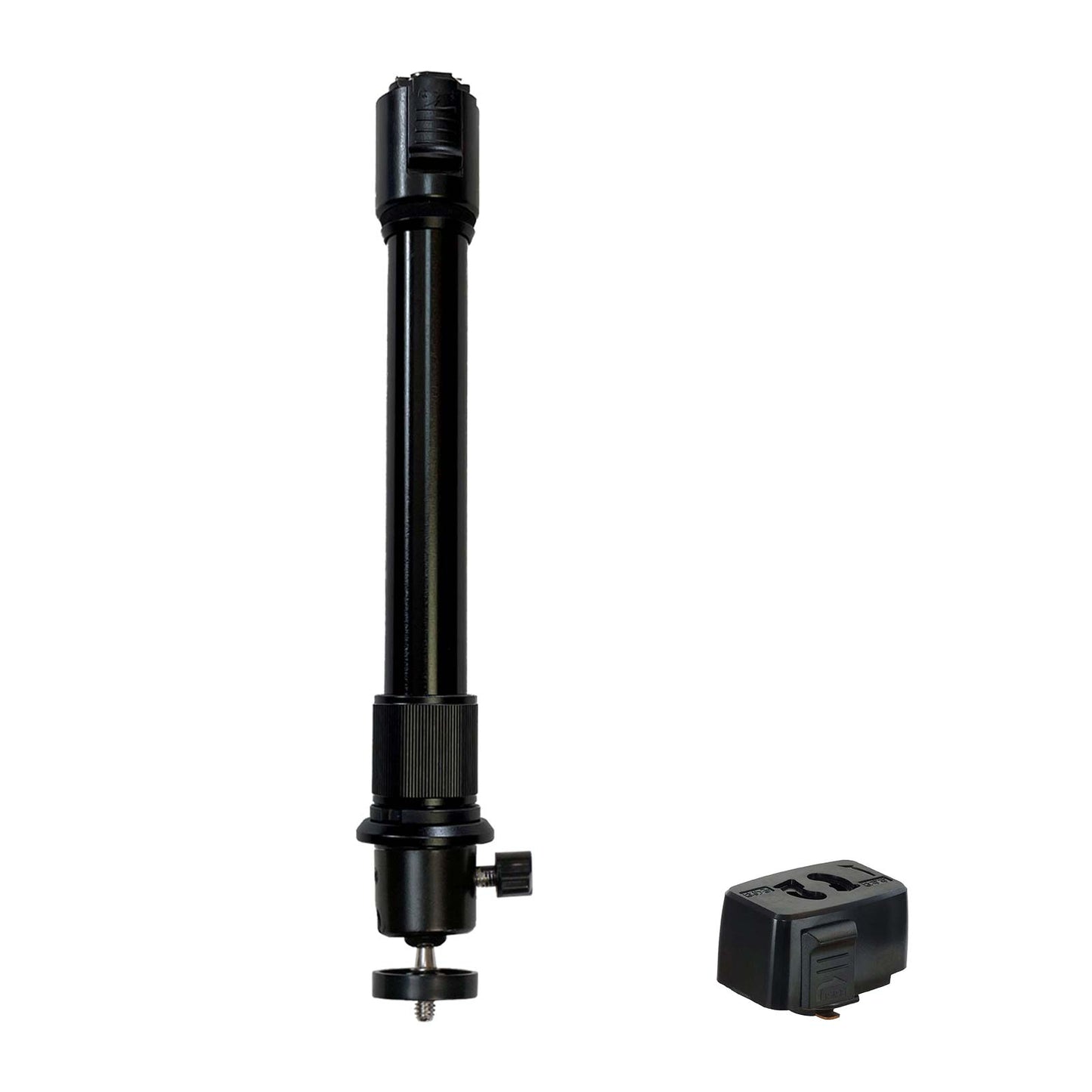 ダクトレール ライティングレール用プロジェクター天吊金具 ブラック シングルロック 1/4インチネジ用 ロングタイプ【耐荷重1kg】