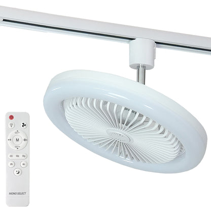 【ダクトレール用】LEDファンライト 扇風機 サーキュレーター DCモーター 照明 リモコン タイマー機能 省エネ 無階段調色/調光 DLF-100W