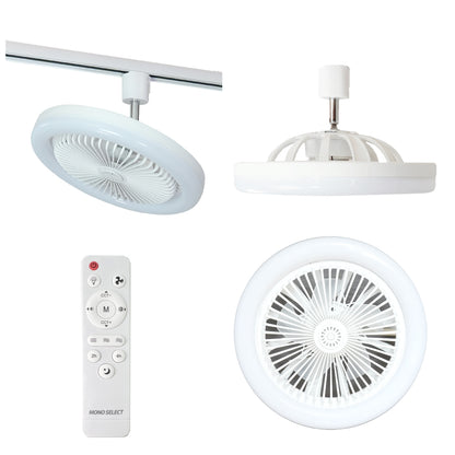 【ダクトレール用】LEDファンライト 扇風機 サーキュレーター DCモーター 照明 リモコン タイマー機能 省エネ 無階段調色/調光 DLF-100W