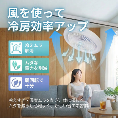 【ダクトレール用】LEDファンライト 扇風機 サーキュレーター DCモーター 照明 リモコン タイマー機能 省エネ 無階段調色/調光 DLF-100W