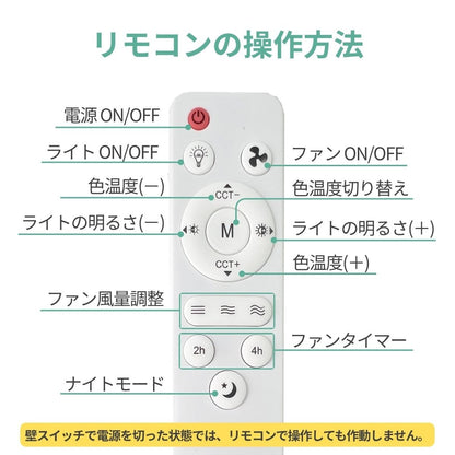 【ダクトレール用】LEDファンライト 扇風機 サーキュレーター DCモーター 照明 リモコン タイマー機能 省エネ 無階段調色/調光 DLF-100W