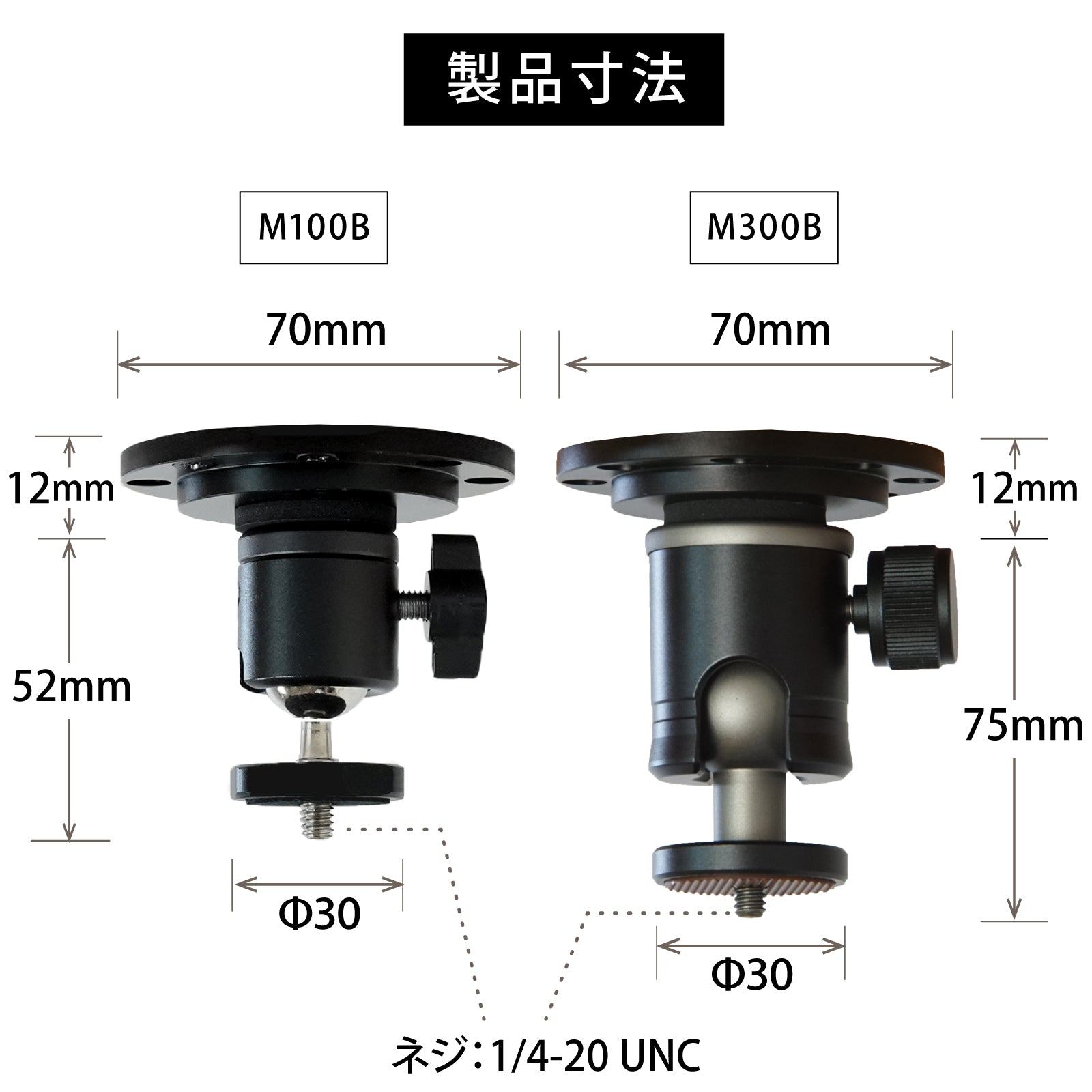 プロジェクター天吊金具 マウントプレート 1/4インチネジ用
