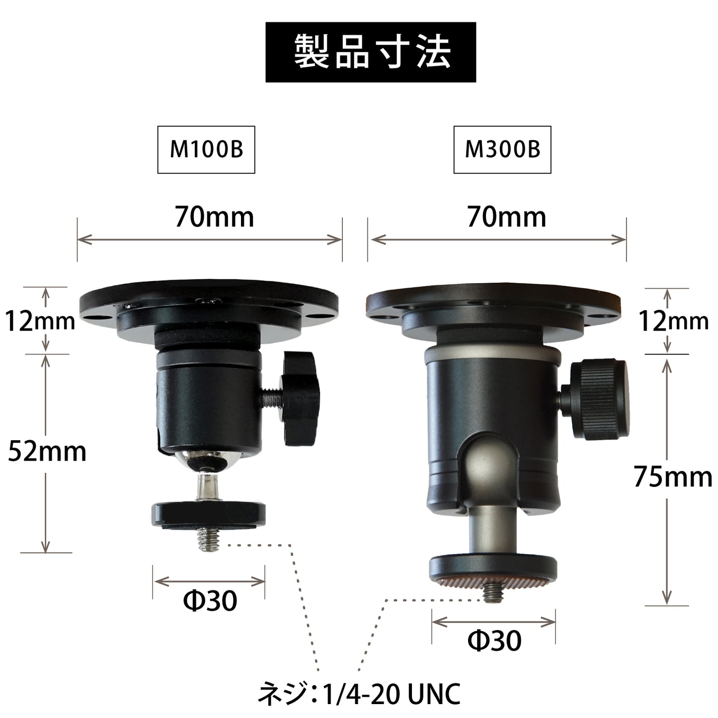 プロジェクター天吊金具 マウントプレート 1/4インチネジ用